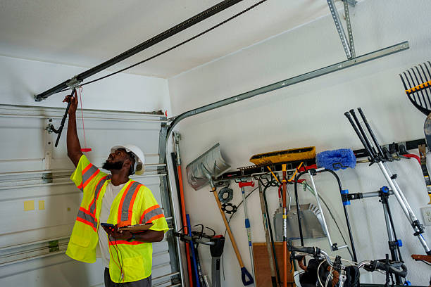 Professional Garage Door Panel Replacement technician working in Northville, MI